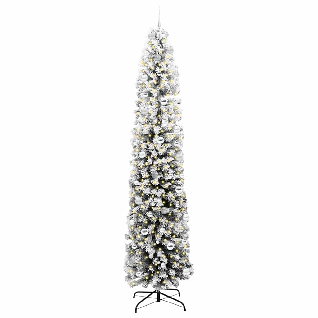 Kunstig juletre med 300 LED grønn 240 cm PVC og stål og plast