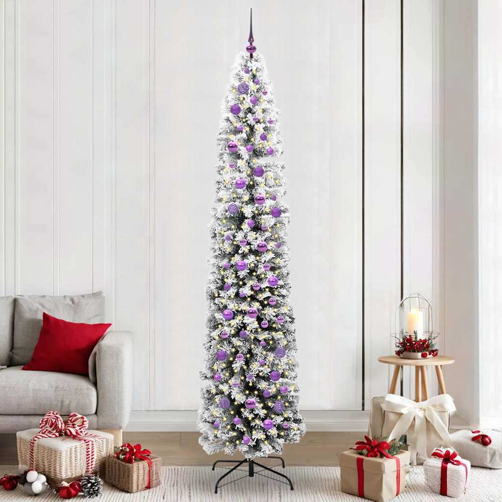 Kunstig juletre med 300 LED grønn 240 cm PVC og stål og plast