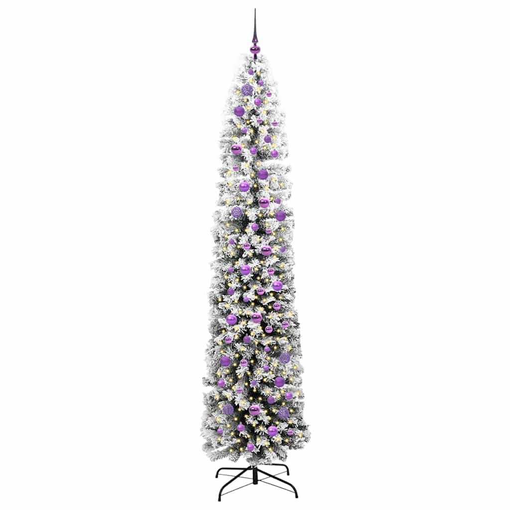 Kunstig juletre med 300 LED grønn 240 cm PVC og stål og plast