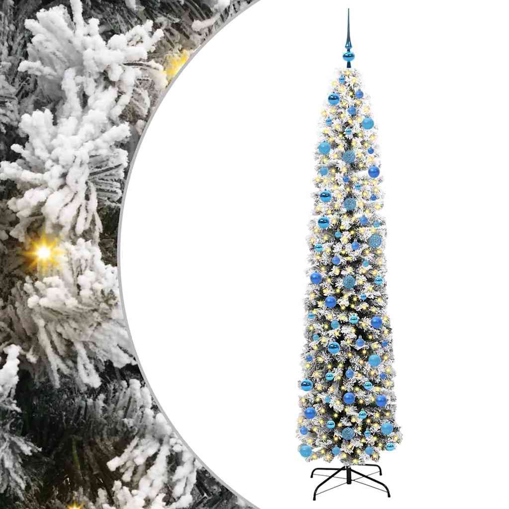 Kunstig juletre med 300 LED grønn 240 cm PVC og stål og plast