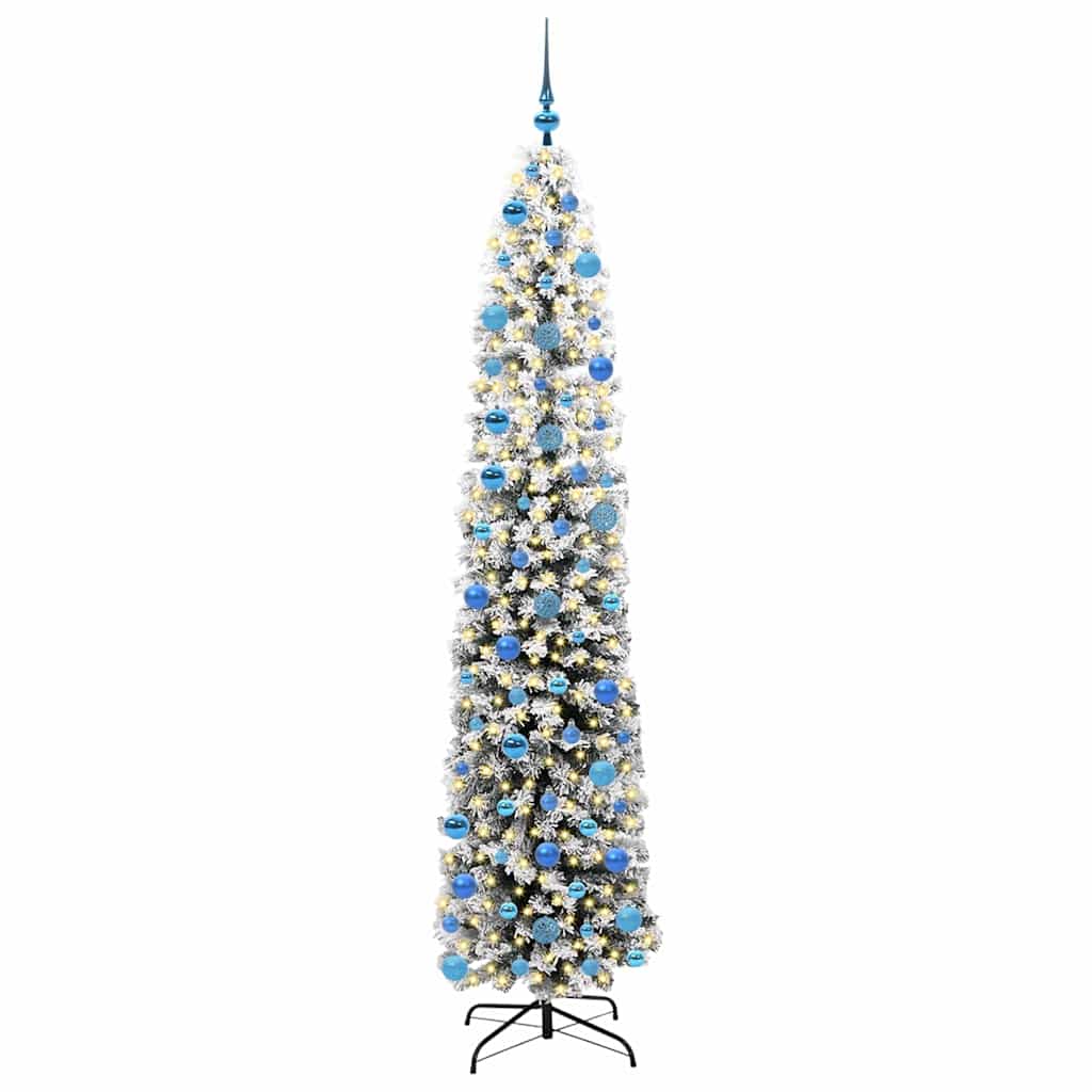 Kunstig juletre med 300 LED grønn 240 cm PVC og stål og plast
