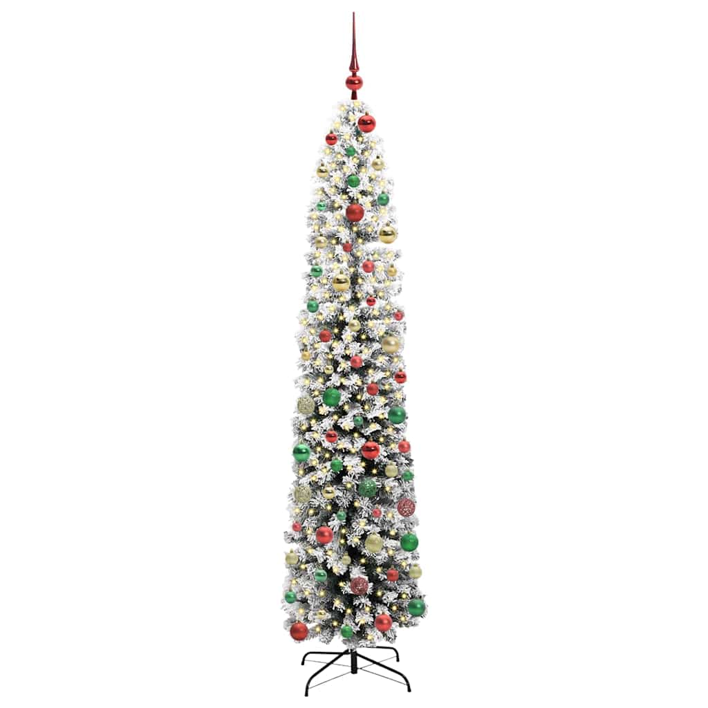 Kunstig juletre med 300 LED grønn 240 cm PVC og stål og plast