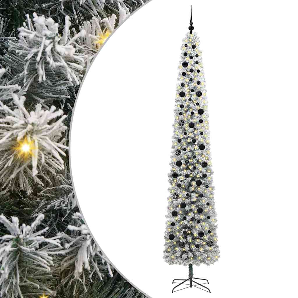 Kunstig juletre med 300 LED grønn 270 cm PVC og stål og plast