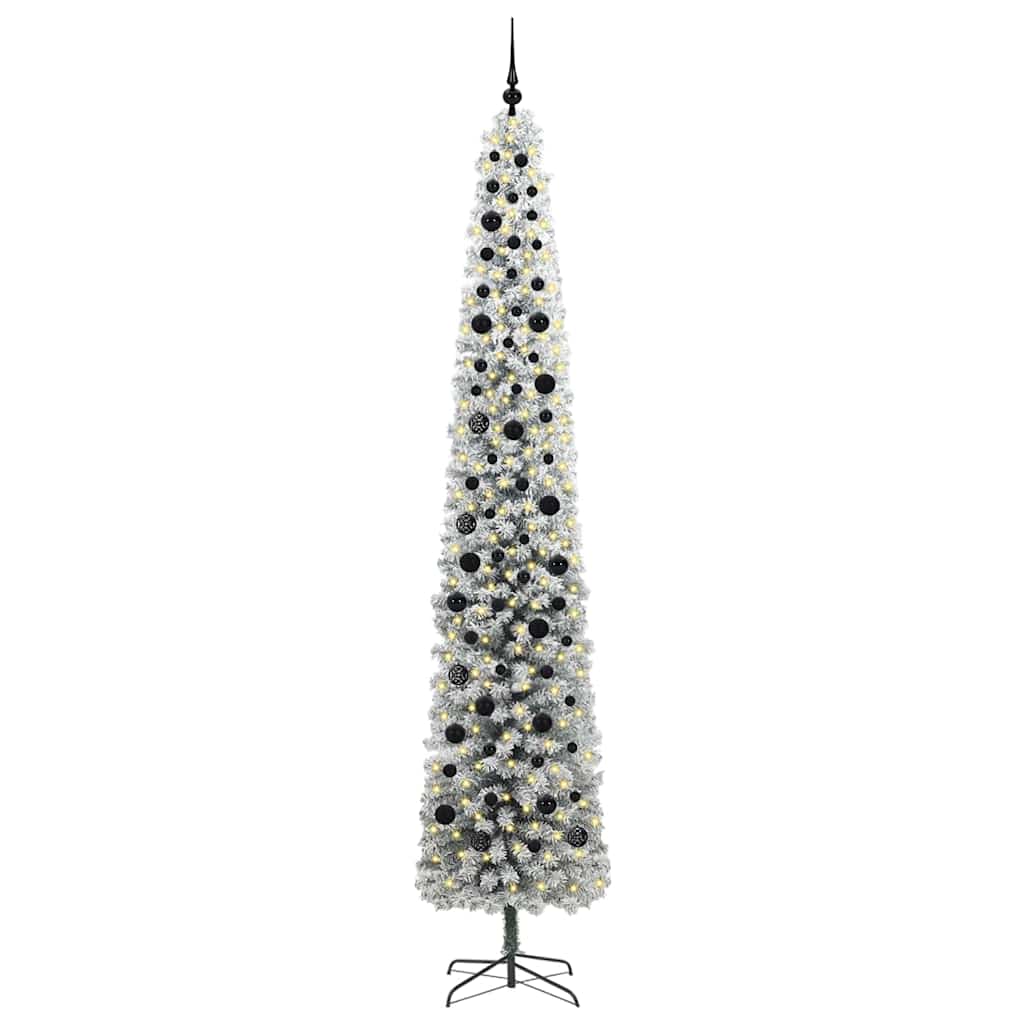 Kunstig juletre med 300 LED grønn 270 cm PVC og stål og plast