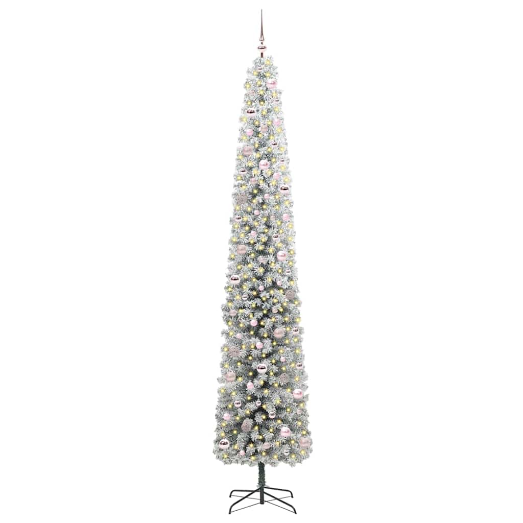 Kunstig juletre med 300 LED grønn 270 cm PVC og stål og plast