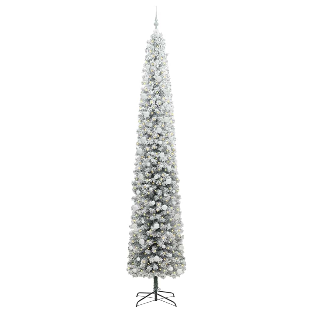 Kunstig juletre med 300 LED grønn 270 cm PVC og stål og plast