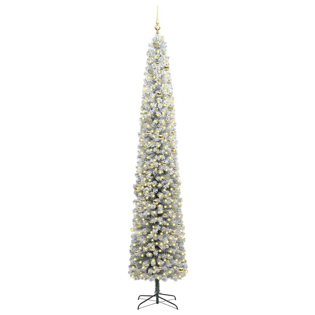 Kunstig juletre med 300 LED grønn 270 cm PVC og stål og plast