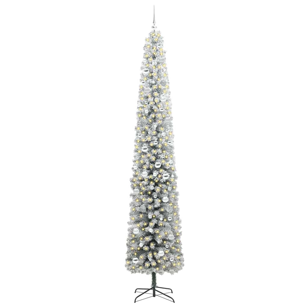 Kunstig juletre med 300 LED grønn 270 cm PVC og stål og plast