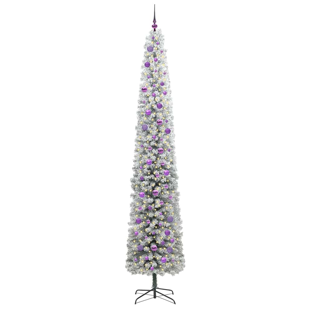 Kunstig juletre med 300 LED grønn 270 cm PVC og stål og plast