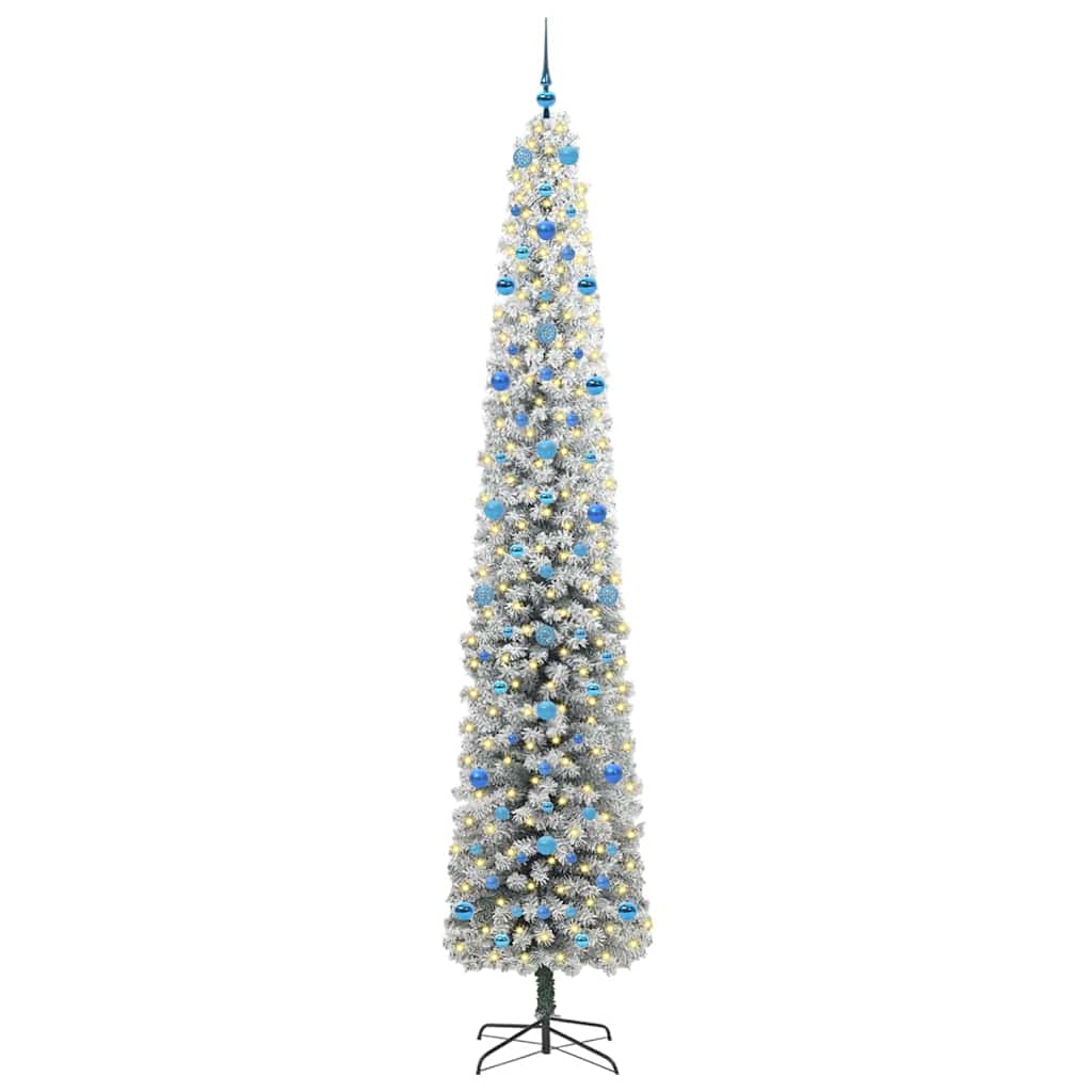 Kunstig juletre med 300 LED grønn 270 cm PVC og stål og plast