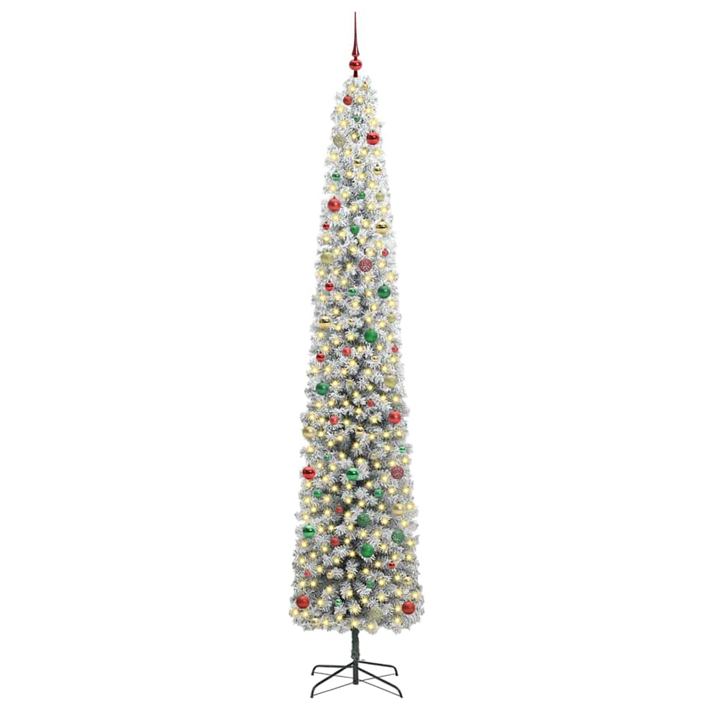 Kunstig juletre med 300 LED grønn 270 cm PVC og stål og plast