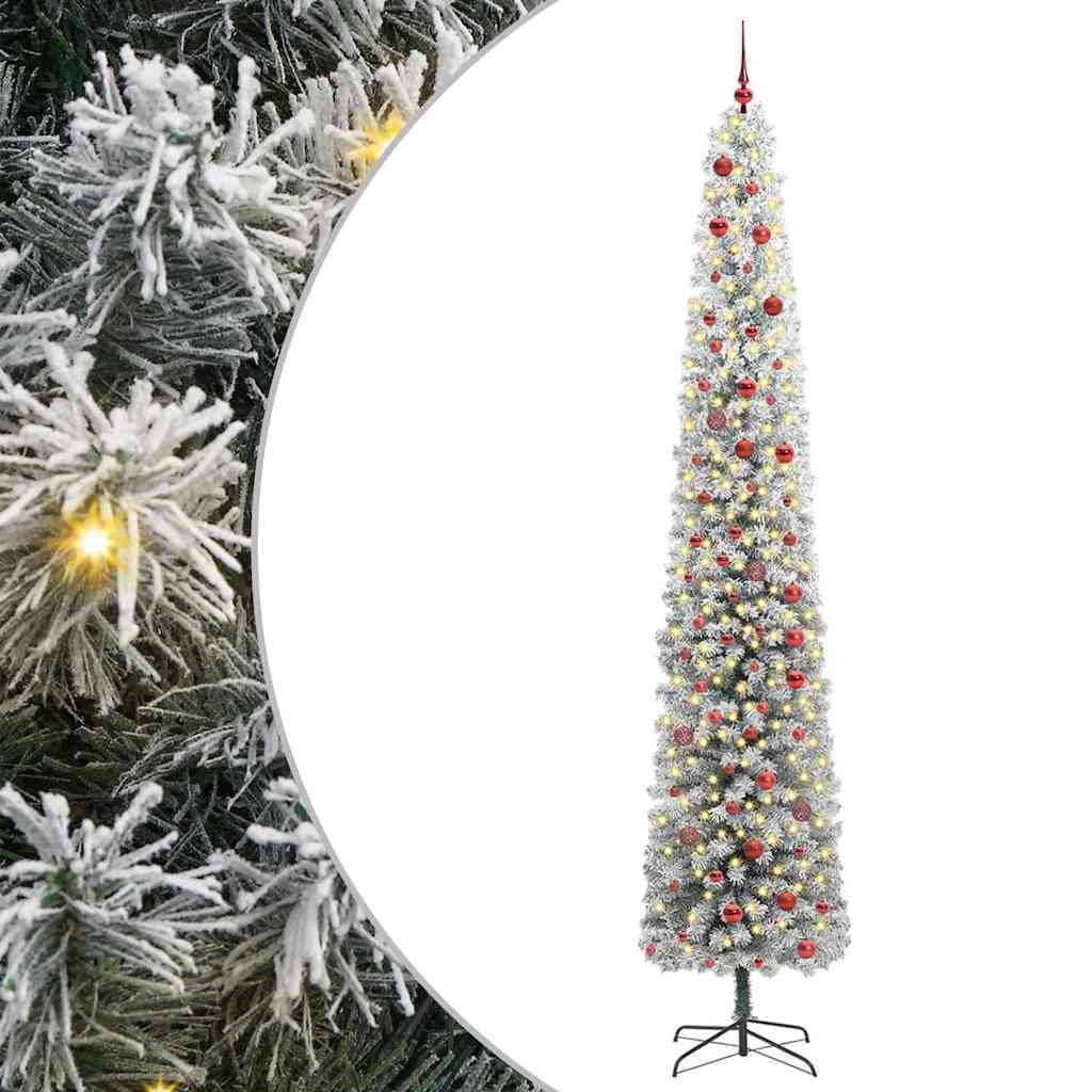 Kunstig juletre med 300 LED grønn 300 cm PVC og stål og plast