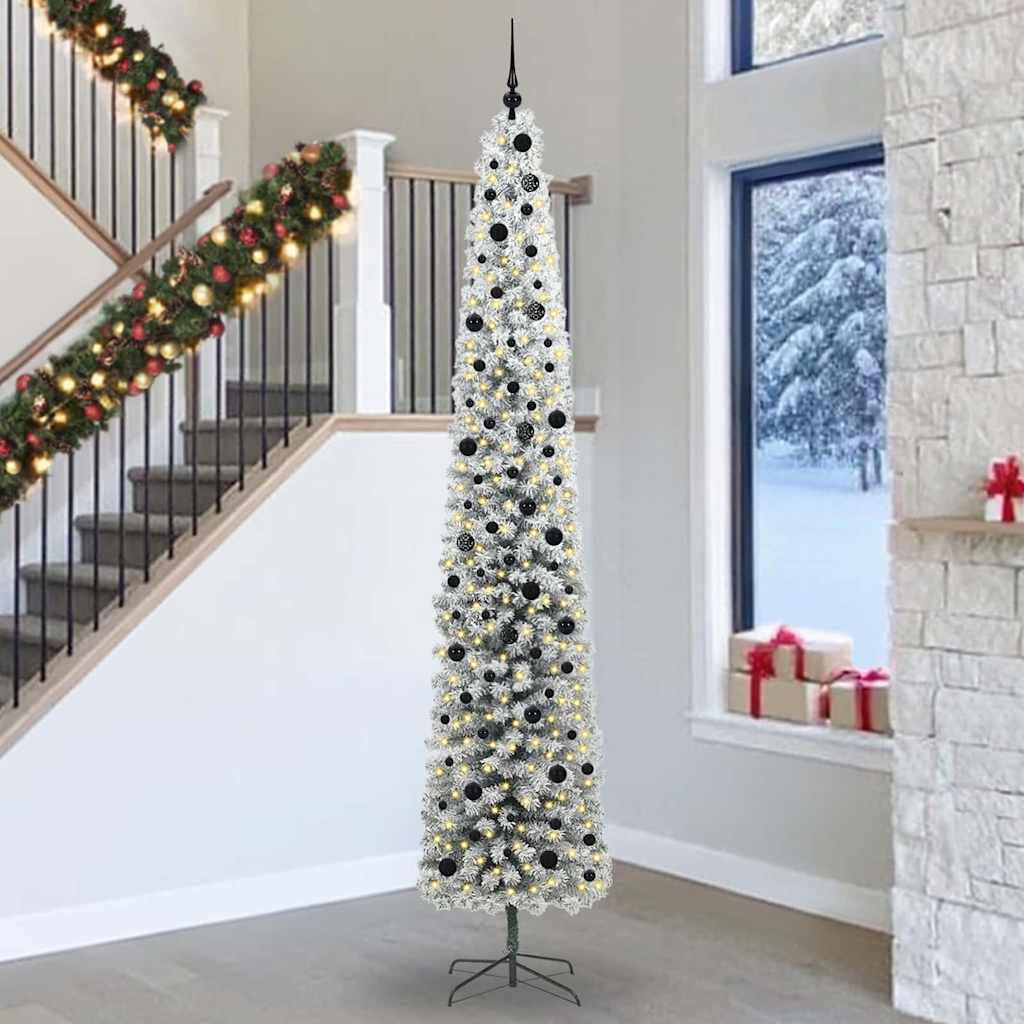 Kunstig juletre med 300 LED grønn 300 cm PVC og stål og plast