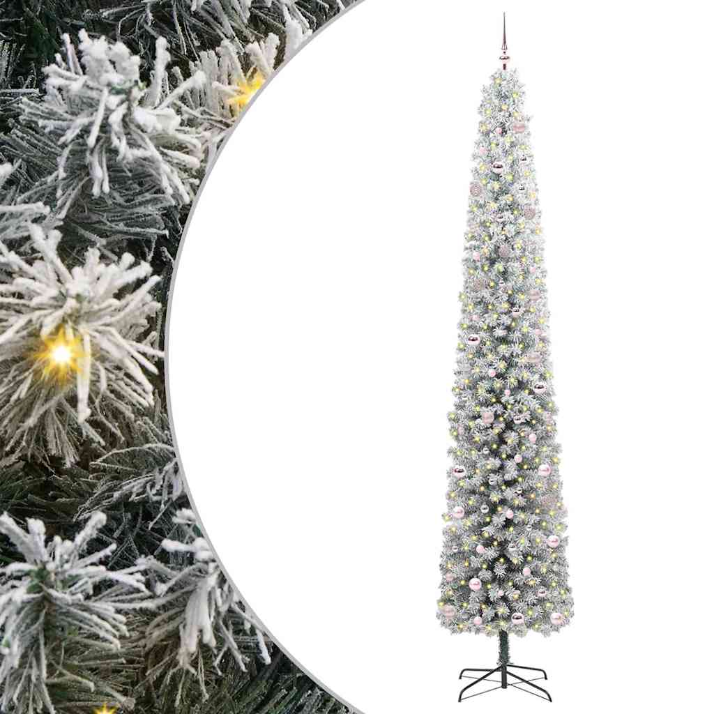 Kunstig juletre med 300 LED grønn 300 cm PVC og stål og plast