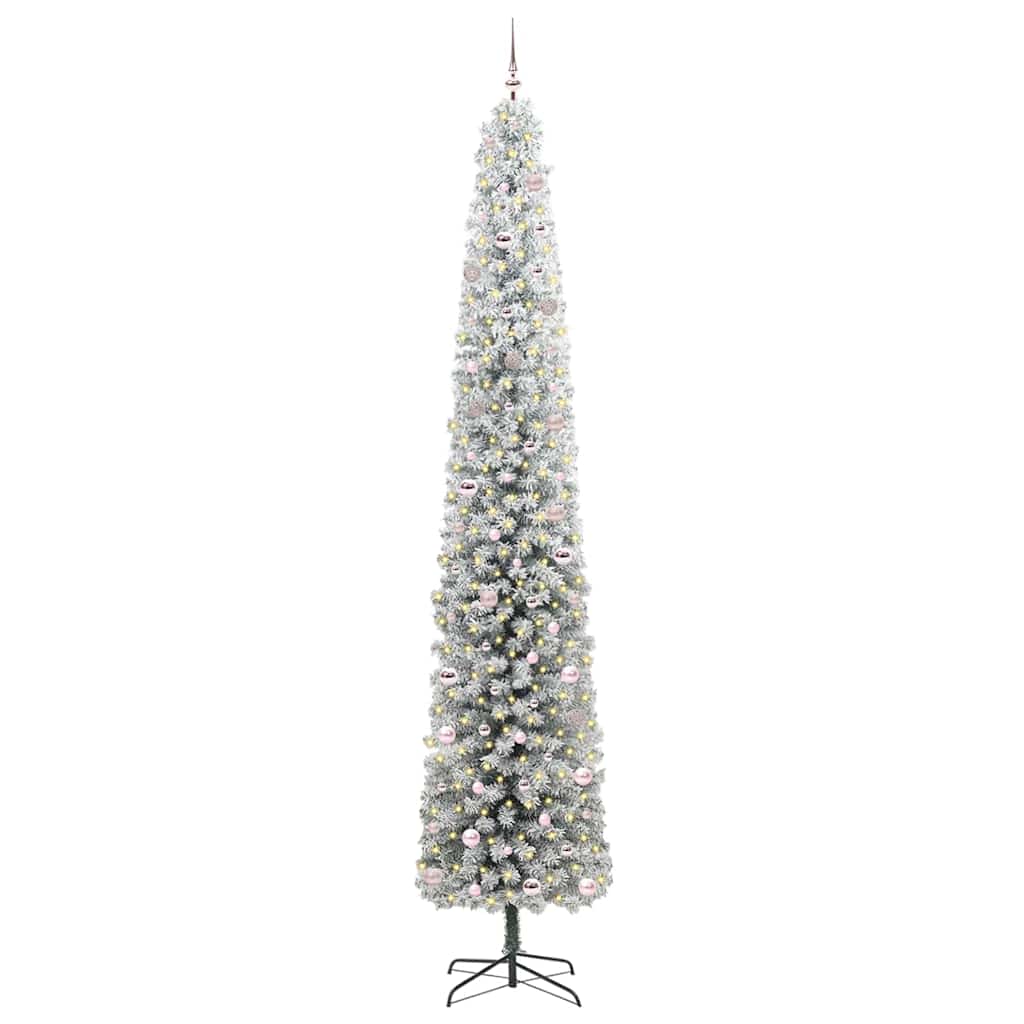 Kunstig juletre med 300 LED grønn 300 cm PVC og stål og plast