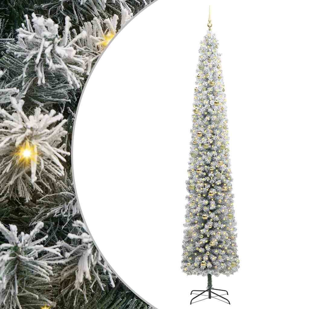 Kunstig juletre med 300 LED grønn 300 cm PVC og stål og plast