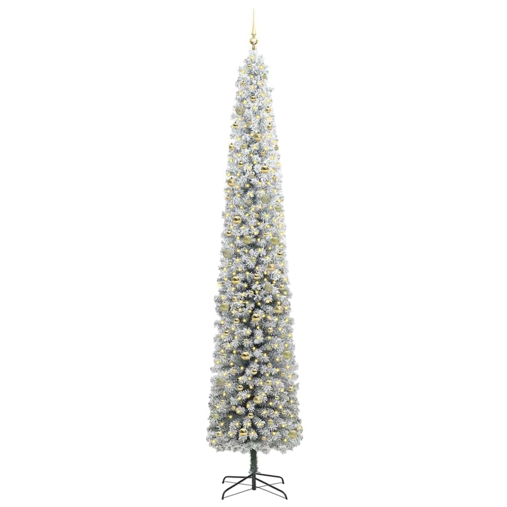 Kunstig juletre med 300 LED grønn 300 cm PVC og stål og plast