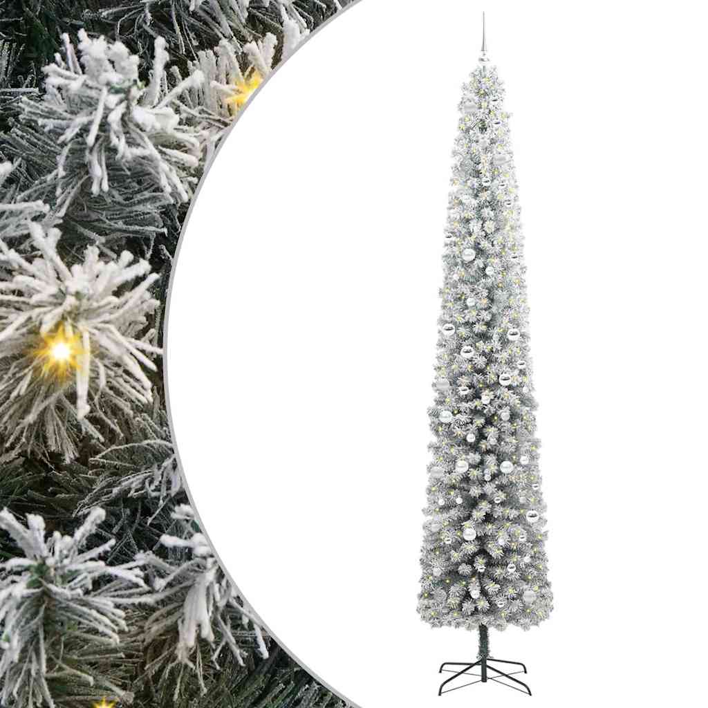 Kunstig juletre med 300 LED grønn 300 cm PVC og stål og plast