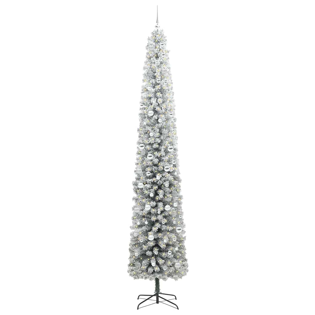 Kunstig juletre med 300 LED grønn 300 cm PVC og stål og plast