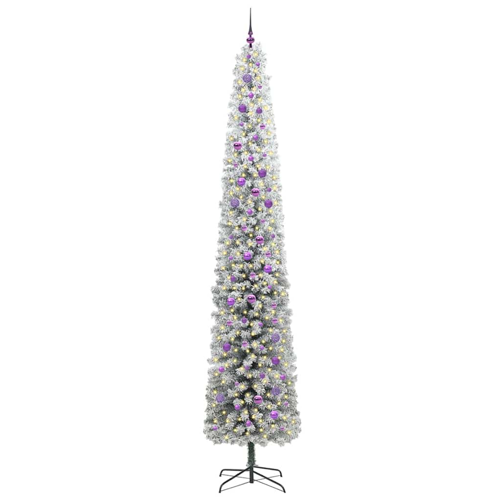 Kunstig juletre med 300 LED grønn 300 cm PVC og stål og plast