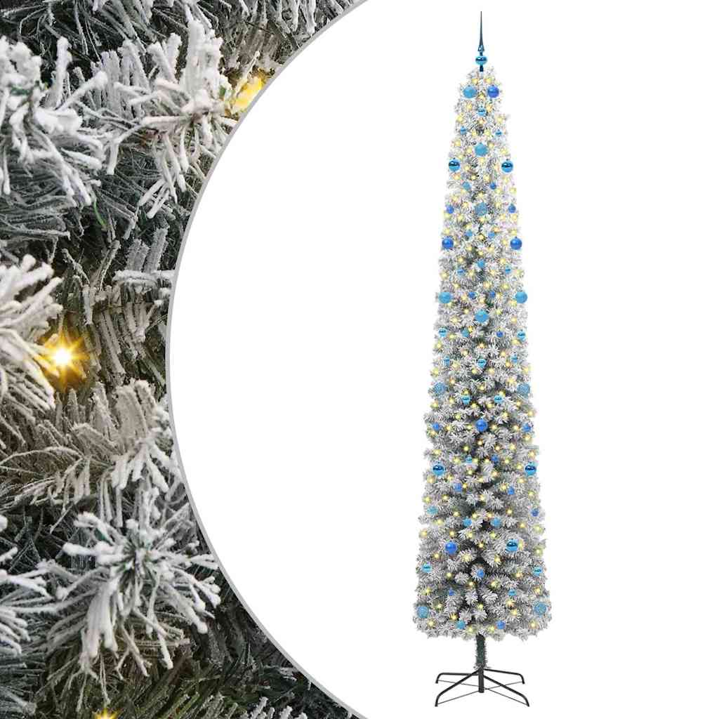 Kunstig juletre med 300 LED grønn 300 cm PVC og stål og plast