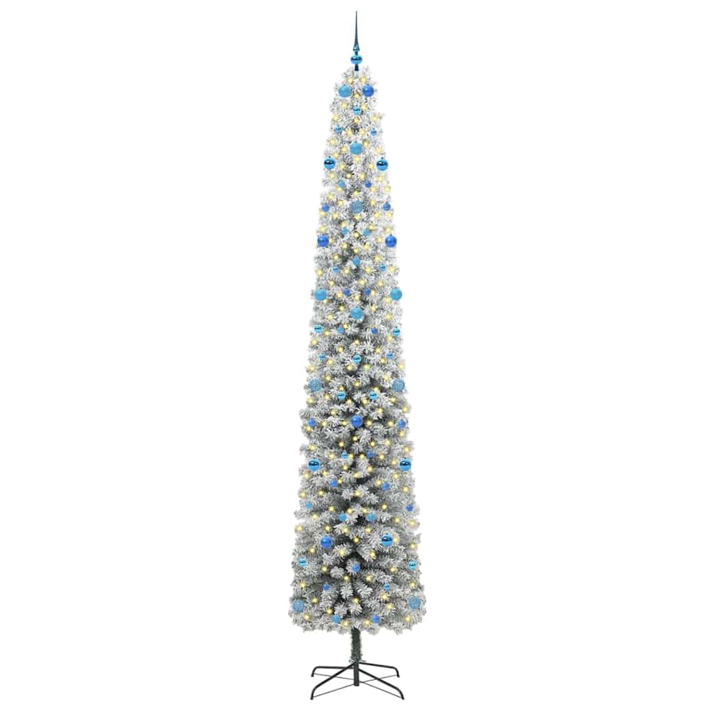 Kunstig juletre med 300 LED grønn 300 cm PVC og stål og plast
