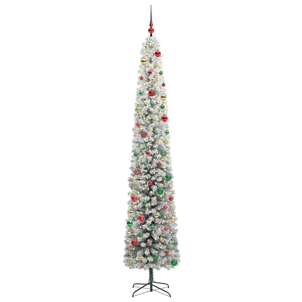 Kunstig juletre med 300 LED grønn 300 cm PVC og stål og plast