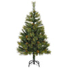 Kunstig hengslet juletre med kjegler grønn 120 cm