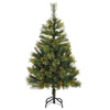 Kunstig hengslet juletre med kjegler grønn 120 cm