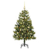 Kunstig hengslet juletre med kjegler grønn 120 cm