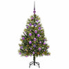 Kunstig hengslet juletre med kjegler grønn 120 cm