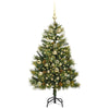 Kunstig hengslet juletre med kjegler grønn 150 cm