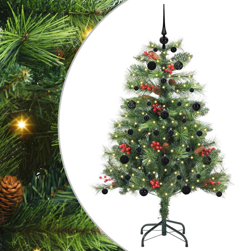 Kunstig juletre 150 LED-lys Varmhvit PVC og metall Grønn