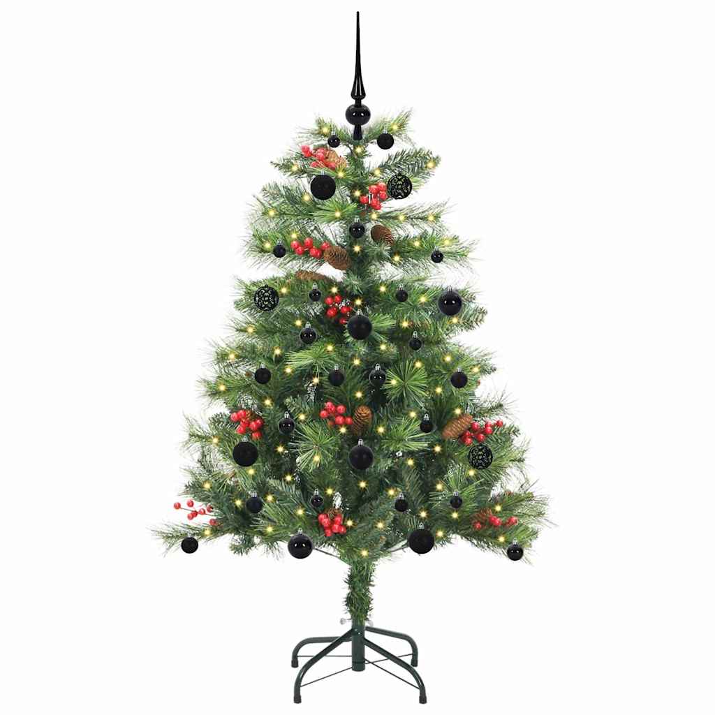 Kunstig juletre 150 LED-lys Varmhvit PVC og metall Grønn