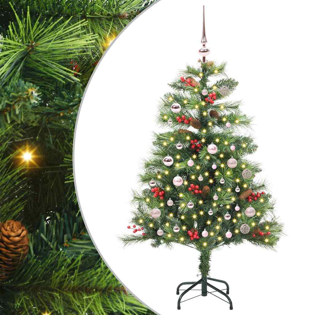 Kunstig juletre 150 LED-lys Varmhvit PVC og metall Grønn