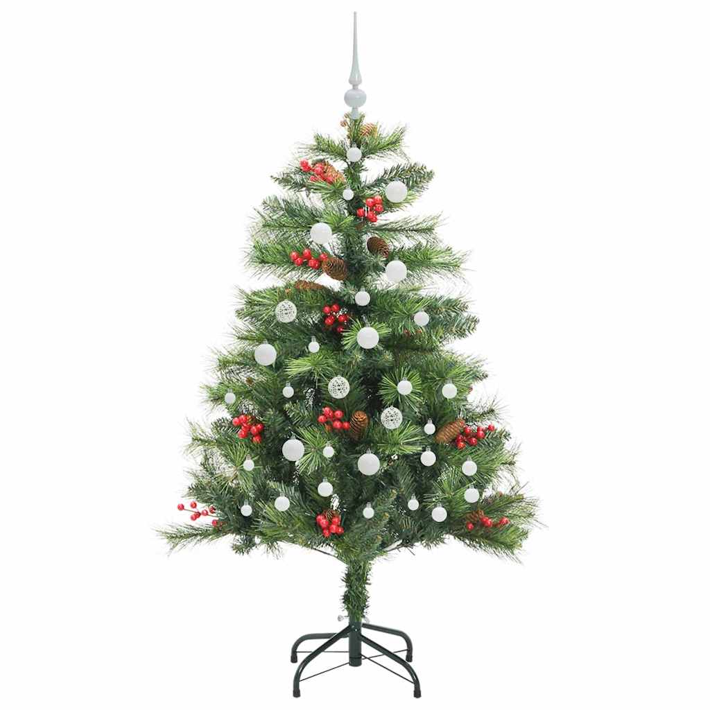 Kunstig juletre 150 LED-lys Varmhvit PVC og metall Grønn