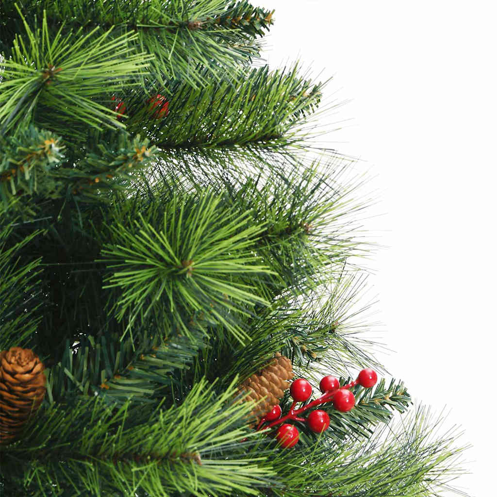 Kunstig juletre med LED -stripelys grønn 150 cm PVC og metall