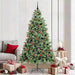 Kunstig juletre med LED -stripelys grønn 210 cm PVC og metall