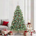 Kunstig juletre med LED -stripelys grønn 210 cm PVC og metall