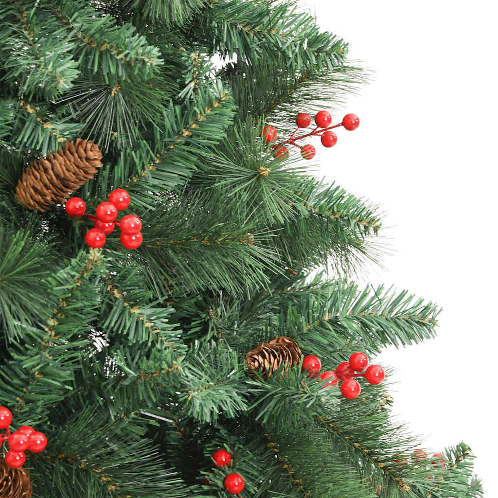 Kunstig juletre med LED -stripelys grønn 210 cm PVC og metall