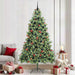Kunstig juletre med LED -stripelys grønn 240 cm PVC og metall