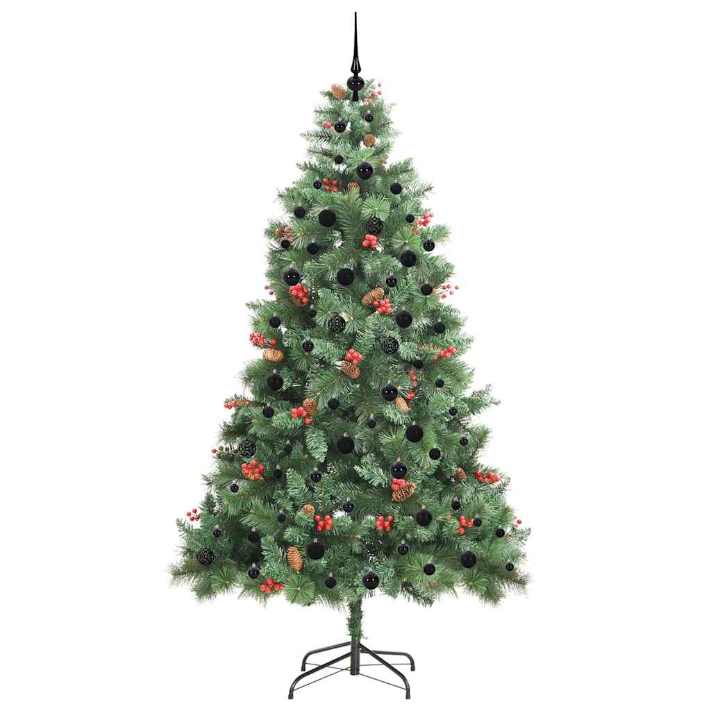 Kunstig juletre med LED -stripelys grønn 240 cm PVC og metall