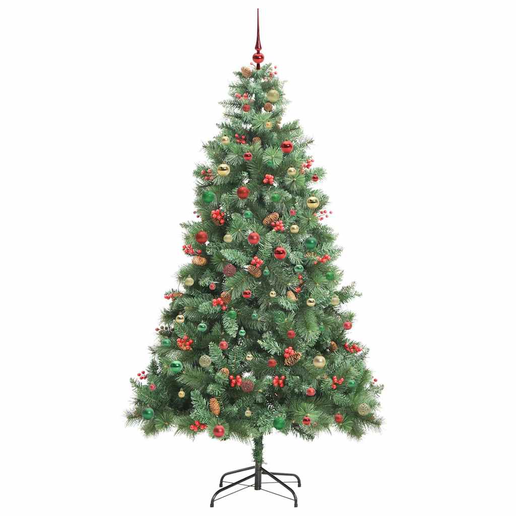 Kunstig juletre med LED -stripelys grønn 240 cm PVC og metall