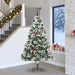 Kunstig juletre Grønn og hvit 240 cm PVC og Metall og Plast