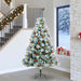 Kunstig juletre Grønn og hvit 240 cm PVC og Metall og Plast