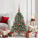Kunstig juletre med 150 LED grønn 120 cm PVC og plast og stål vidaXL