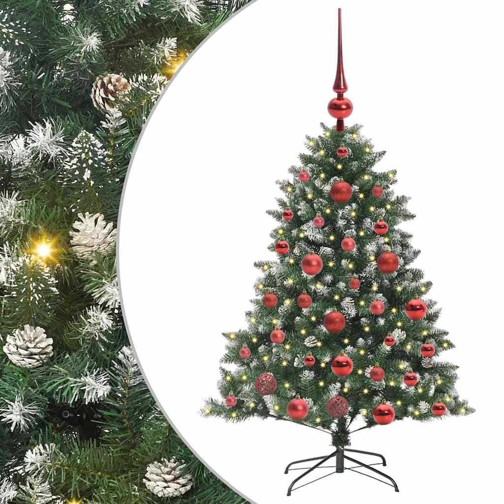 Kunstig juletre med 150 LED grønn 120 cm PVC og plast og stål vidaXL