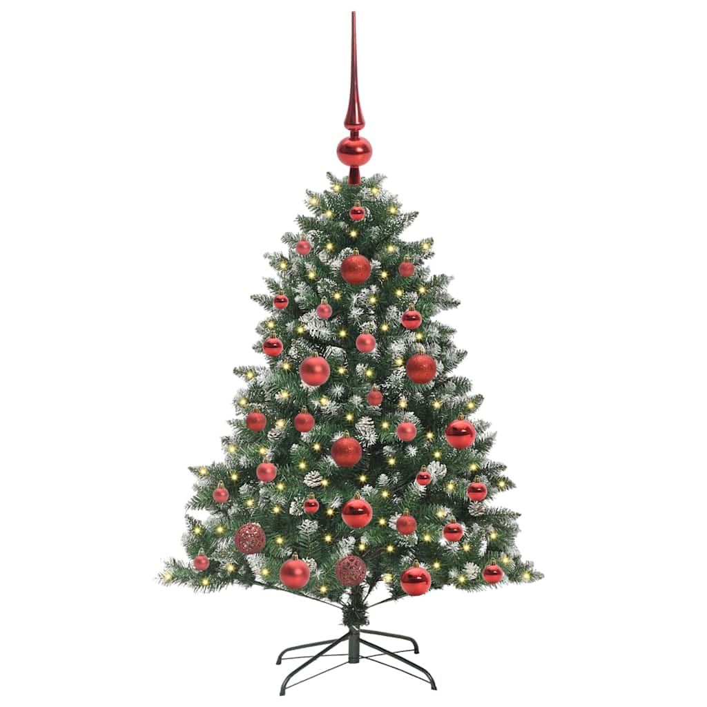 Kunstig juletre med 150 LED grønn 120 cm PVC og plast og stål vidaXL