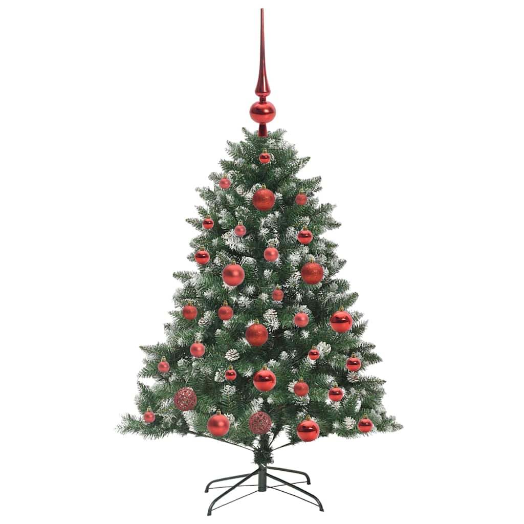 Kunstig juletre med 150 LED grønn 120 cm PVC og plast og stål vidaXL