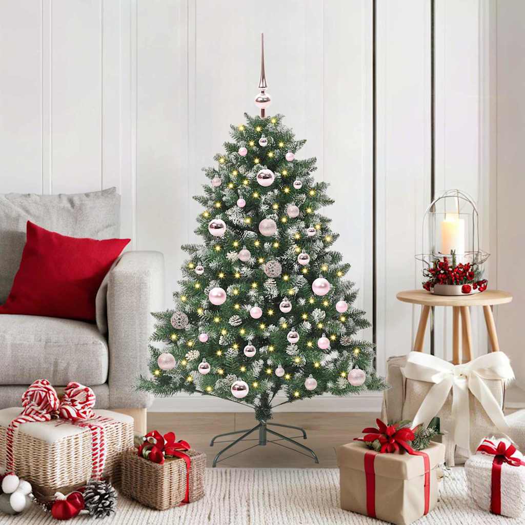 Kunstig juletre med 150 LED grønn 120 cm PVC og plast og stål vidaXL